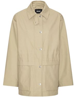 ROTATE BIRGER CHRISTENSEN Drawstring Twill Jacket - Natural
