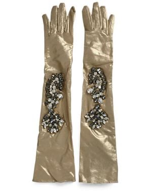 Dolce & Gabbana Crystal-Embellished Gloves - Metallic