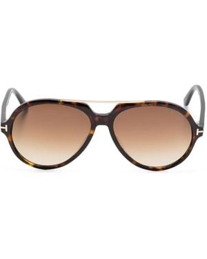 Tom Ford Sonnenbrille Mit Oversized-Gestell - Natur