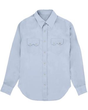 Fortela Flap-Pocket Silk Shirt - Blue
