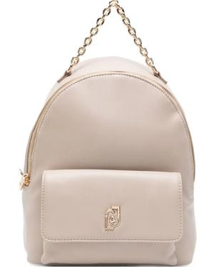 Liu Jo Chain-Strap Logo Backpack - Natural