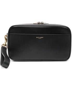Saint Laurent Zip Wristlet Wash Bag - Black