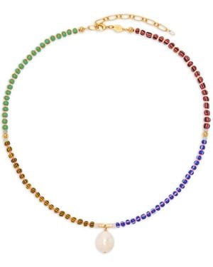 Anni Lu Magic Moments Striped Beaded Necklace - Metallic