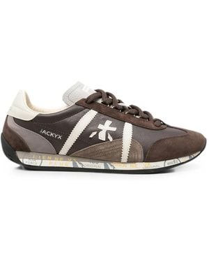 Premiata Jacky X Logo-Patch Sneakers - Brown
