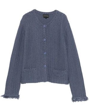 Emporio Armani Cotton Blend Blazer Jacket - Blue