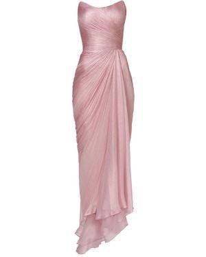 IRIS SERBAN Draped Strapless Dress - Pink