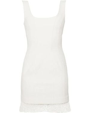 RAQUETTE Vestido de tweed con ribete de encaje - Blanco
