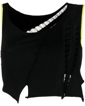 Rui Float Asymmetric Cropped Top - Black
