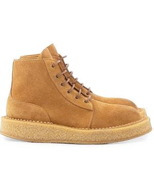 Buttero Suede Lace-Up Desert Boots - Natural