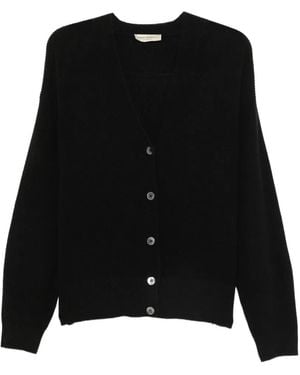SERGIO MORETTI FIRENZE V-Neck Button-Up Cardigan - Black