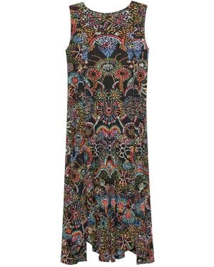 Pleats Please Issey Miyake Sleeveless Pleated Midi Dress - Black