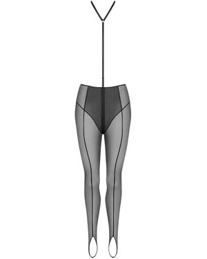 Maison Close Legging À Effet De Transparence - Gris