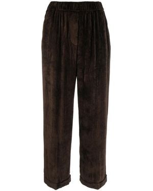 Peserico Corduroy Wide-Leg Trousers - Black