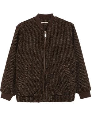 Sessun Heavelyn Tweed-Effect Zip-Up Jacket - Brown