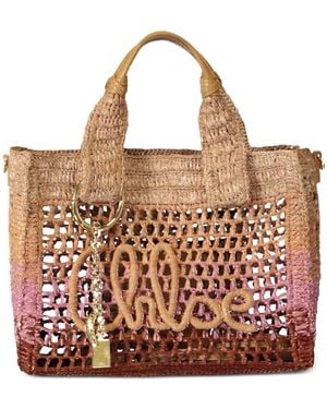 Chloé Kleiner Summer Banana Tote Bag Mit Logo-Patch - Braun