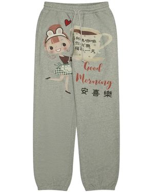 PRAYING Pantalon De Jogging Coffee À Imprimé Graphique - Grey