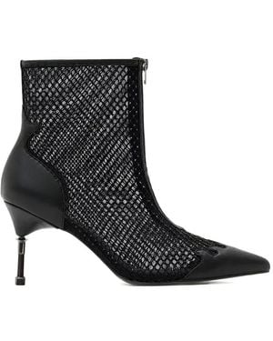 AllSaints Natasha Mesh High-Heel Ankle Boots - Black