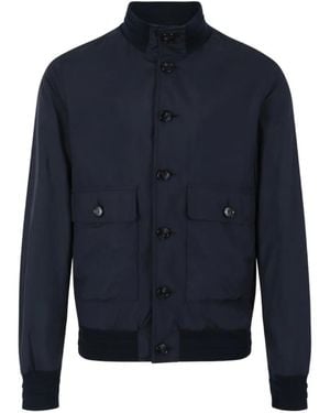 Paul & Shark Button-Up Bomber Jacket - Blue