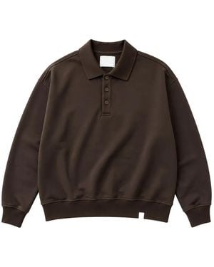 Woc Button-Fastening Long-Sleeve Polo Shirt - Brown