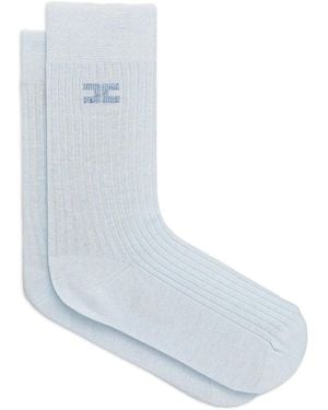 Elisabetta Franchi Ribbed Logo-Detail Socks - White