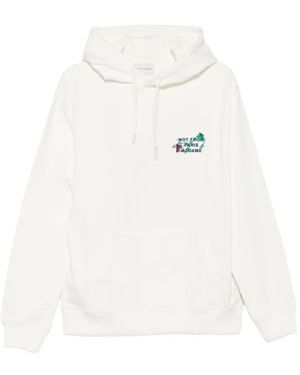 Drole de Monsieur Vine-Embroidered Hoodie - White
