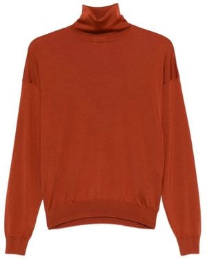 Saint Laurent High-Neck Jumper - Orange