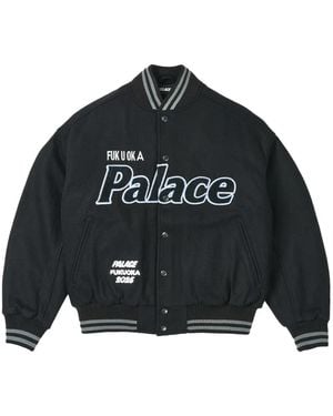 Palace Logo-Patch Bomber Jacket - Black