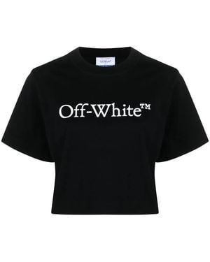 Off-White c/o Virgil Abloh Bookish クロップド Tシャツ - ブラック