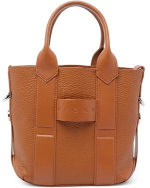 Hogan Script Leather Tote Bag - Brown