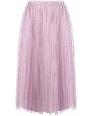 RED Valentino Point D'Esprit Pleated Tulle Skirt - Pink