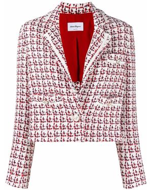 Ferragamo Patterned Boxy Jacket - Red