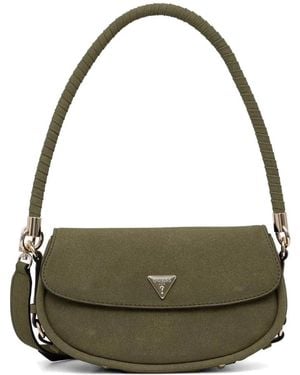 Guess Danya Logo-Plaque Shoulder Bag - Green