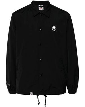 Aape By A Bathing Ape Logo-Patch Long-Sleeved Jacket - Black