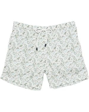 Barba Napoli Short De Bain À Imprimé Cachemire - White