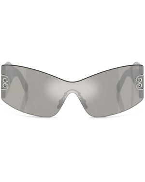 Dolce & Gabbana Dg 4526B Crystal-Embellished Mask-Frame Sunglasses - Grey