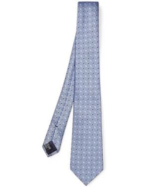 Giorgio Armani Gepunktete Seidenkrawatte - Blau