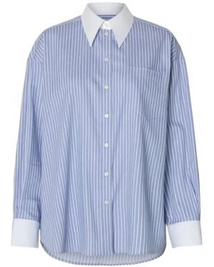 SELECTED Camisa A Rayas - Azul