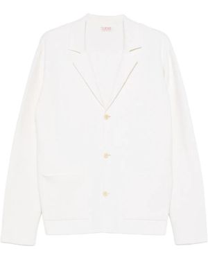 Fursac V-Neck Button-Front Cardigan - White