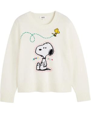 Chinti & Parker Bestickter Snoopy Pullover - Weiß