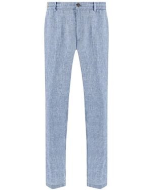 Paul & Shark Linen Chino Trousers - Blue