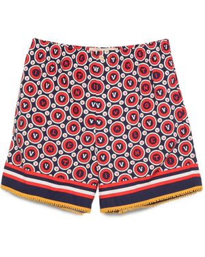 Valentino Garavani Monogram-Patterned Shorts - Red