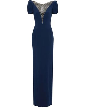 Jenny Packham Abito Lungo Con Decorazione - Blu