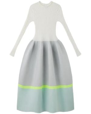 CFCL Ribbed Panelled Dress - White
