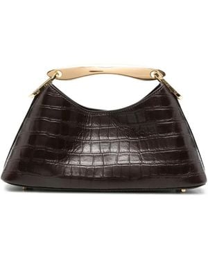 Elleme Mini Boomerang Tote Bag Mit Kroko-Effekt - Schwarz