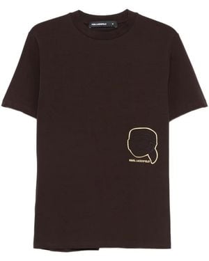 KARL LAGERFELD Logo-Motif T-Shirt - Black