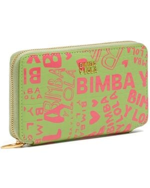 Bimba Y Lola Logo-Plaque Printed Wallet - Green