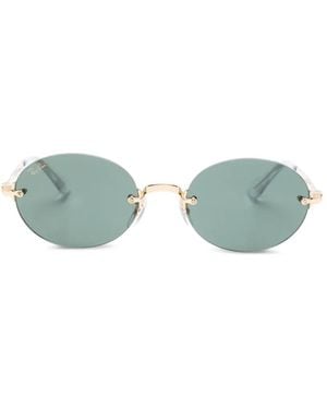 Ray-Ban Rimless Oval-Frame Sunglasses - Green