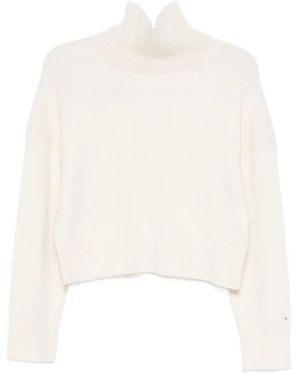 Maje Jersey Con Cuello Alto - Blanco