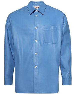 Marni Chemise En Cuir - Blue
