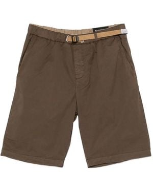 White Sand Pocket Belted Shorts - Brown